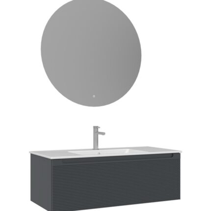 Orka Olbia Banyo Dolabı Takımı, 100 cm, Mat Antrasit - OLBIA100BDTMA - Banyo Dolapları