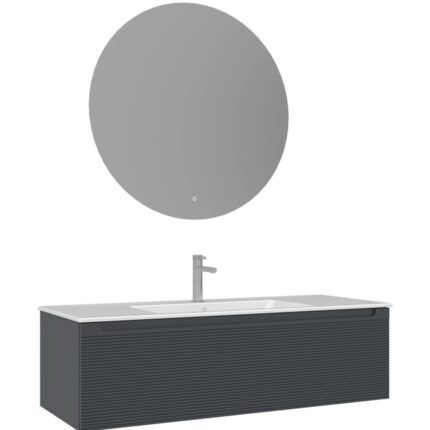 Orka Olbia Banyo Dolabı Takımı, 120 cm, Mat Antrasit - OLBIA120BDTMA - Banyo Dolapları