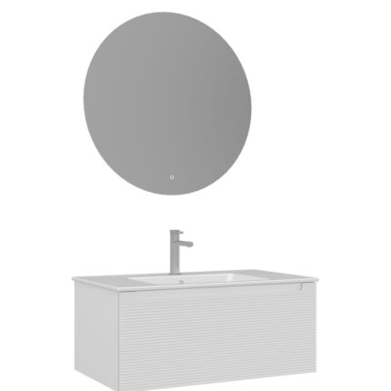 Orka Olbia Banyo Dolabı Takımı, 80 cm, Mat Beyaz - OLBIA80BDTMB - Banyo Dolapları