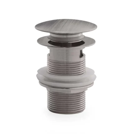 Orka Pirinç Bas-Aç Üst Sifon (Taşmasız), Fırça Gri (PVD) - TP-356-GG - Basmalı Sifon , Gider (Pop-Up)