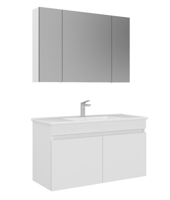 Orka Tivoli Banyo Dolabı Takımı, 100 cm, Mat Beyaz - TIVOLI100BDTMB - Banyo Dolapları