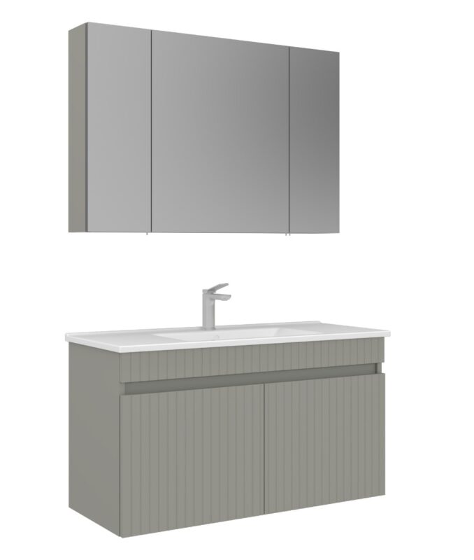 Orka Tivoli Banyo Dolabı Takımı, 100 cm, Mat Kaşmir - TIVOLI100BDTMK - Banyo Dolapları