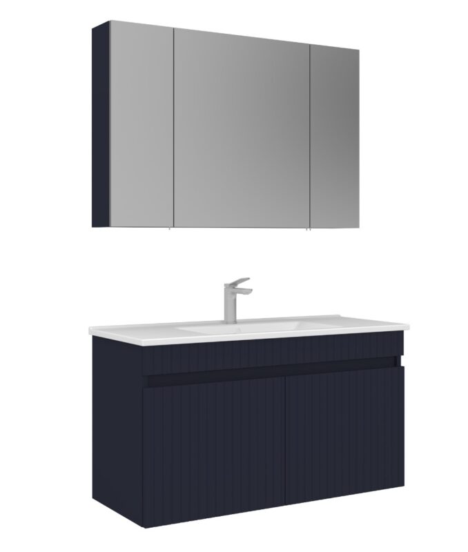 Orka Tivoli Banyo Dolabı Takımı, 100 cm, Mat Lacivert - TIVOLI100BDTML - Banyo Dolapları