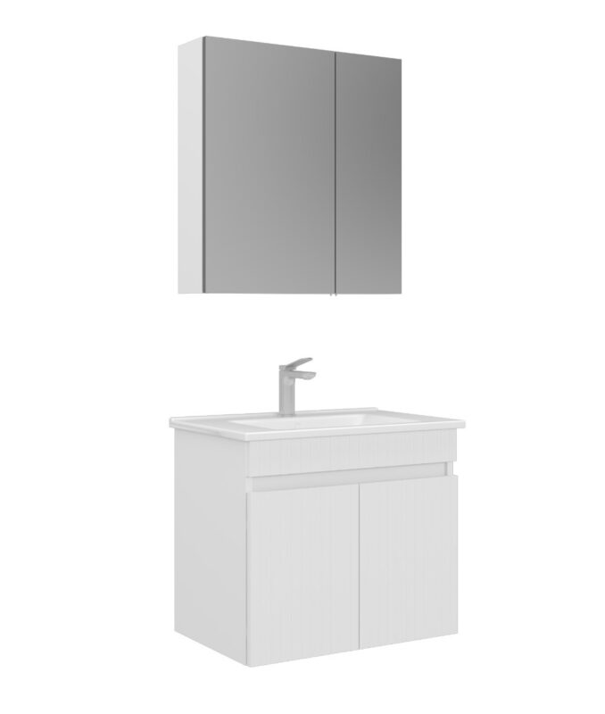 Orka Tivoli Banyo Dolabı Takımı, 65 cm, Mat Beyaz - TIVOLI65BDTMB - Banyo Dolapları