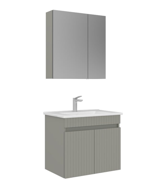 Orka Tivoli Banyo Dolabı Takımı, 65 cm, Mat Kaşmir - TIVOLI65BDTMK - Banyo Dolapları