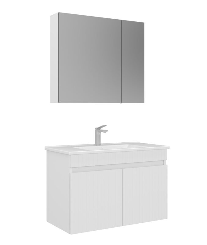 Orka Tivoli Banyo Dolabı Takımı, 85 cm, Mat Beyaz - TIVOLI85BDTMB - Banyo Dolapları