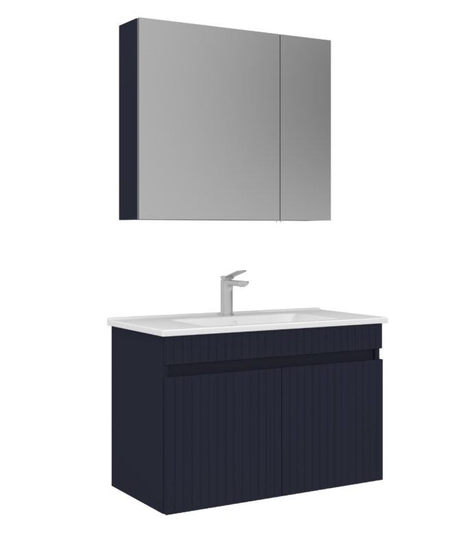 Orka Tivoli Banyo Dolabı Takımı, 85 cm, Mat Lacivert - TIVOLI85BDTML - Banyo Dolapları