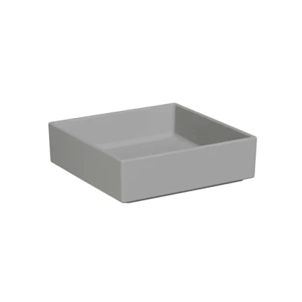 Vitra Archiplan Çanak Lavabo Kare, 40x40 cm Armatür Deliksiz, Su Taşma Deliksiz, Mat Taş Gri - 7440B076-0016 - Çanak Lavabo