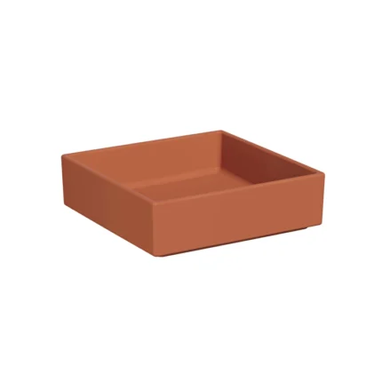 Vitra Archiplan Çanak Lavabo Kare, 40x40 cm Armatür Deliksiz, Su Taşma Deliksiz, Mat Terra Rosa - 7440B077-0016 - Çanak Lavabo