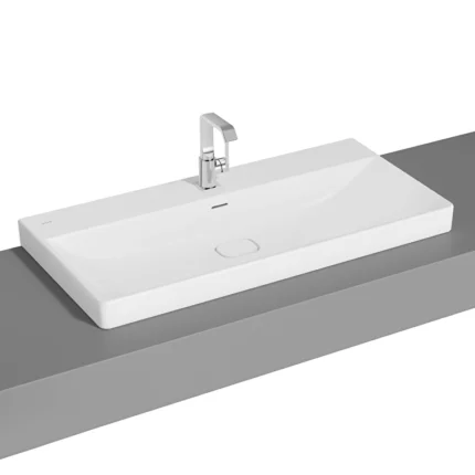 Vitra Metropole Çanak Lavabo 100x47 cm Tek Armatür Delikli, Su Taşma Delikli, Mat Beyaz - 7529B001-0973 - Çanak Lavabo