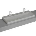 Vitra Metropole Çanak Lavabo 120x47 cm Çift Armatür Delikli, Su Taşma Deliksiz, Mat Taş Gri - 7530B076-0937 - Çanak Lavabo