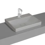 Vitra Metropole Çanak Lavabo 60x47 cm Tek Armatür Delikli, Su Taşma Deliksiz, Mat Taş Gri - 7526B076-0937 - Çanak Lavabo