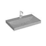 Vitra Metropole Çanak Lavabo 80x47 cm Tek Armatür Delikli, Su Taşma Deliksiz, Mat Taş Gri - 7527B076-0937 - Çanak Lavabo