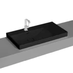 Vitra Metropole Çanak Lavabo 90x47 cm Tek Armatür Delikli, Su Taşma Delikli, Mat Siyah - 7528B083-0973 - Çanak Lavabo