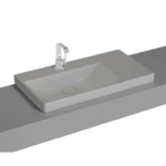 Vitra Metropole Çanak Lavabo 90x47 cm Tek Armatür Delikli, Su Taşma Deliksiz, Mat Taş Gri - 7528B076-0937 - Çanak Lavabo