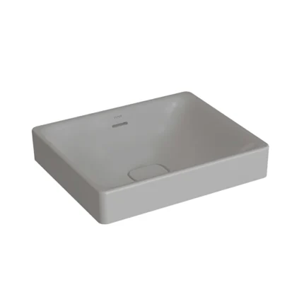 Vitra Metropole Çanak Lavabo Dikdörtgen, 50x40 cm Armatür Deliksiz, Su Taşma Delikli, Mat Taş Gri - 7534B076-0673 - Çanak Lavabo