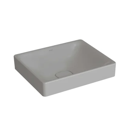 Vitra Metropole Çanak Lavabo Dikdörtgen, 50x40 cm Armatür Deliksiz, Su Taşma Deliksiz, Mat Taş Gri - 7534B076-1398 - Çanak Lavabo