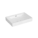 Vitra Metropole Çanak Lavabo Dikdörtgen, 60x40 cm Armatür Deliksiz, Su Taşma Delikli, Beyaz - 7535B003-0673 - Çanak Lavabo