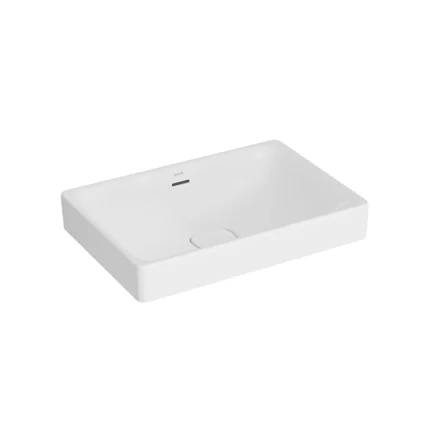 Vitra Metropole Çanak Lavabo Dikdörtgen, 60x40 cm Armatür Deliksiz, Su Taşma Delikli, Mat Beyaz - 7535B001-0673 - Çanak Lavabo