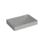 Vitra Metropole Çanak Lavabo Dikdörtgen, 60x40 cm Armatür Deliksiz, Su Taşma Deliksiz, Mat Taş Gri - 7535B076-1398 - Çanak Lavabo