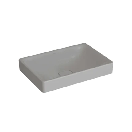 Vitra Metropole Çanak Lavabo Dikdörtgen, 60x40 cm Armatür Deliksiz, Su Taşma Deliksiz, Mat Taş Gri - 7535B076-1398 - Çanak Lavabo