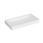 Vitra Metropole Çanak Lavabo Dikdörtgen, 80x40 cm Armatür Deliksiz, Su Taşma Deliksiz, Beyaz - 7536B003-1398 - Çanak Lavabo