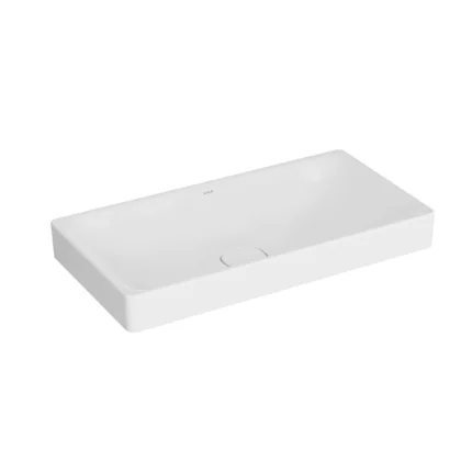 Vitra Metropole Çanak Lavabo Dikdörtgen, 80x40 cm Armatür Deliksiz, Su Taşma Deliksiz, Mat Beyaz - 7536B001-1398 - Çanak Lavabo