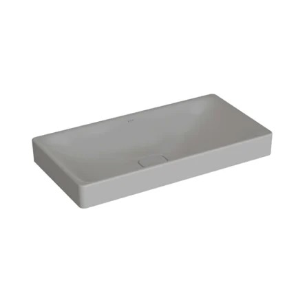 Vitra Metropole Çanak Lavabo Dikdörtgen, 80x40 cm Armatür Deliksiz, Su Taşma Deliksiz, Mat Taş Gri - 7536B076-1398 - Çanak Lavabo