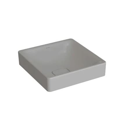 Vitra Metropole Çanak Lavabo Kare, 40x40 cm Armatür Deliksiz, Su Taşma Deliksiz, Mat Taş Gri - 7533B076-1398 - Çanak Lavabo