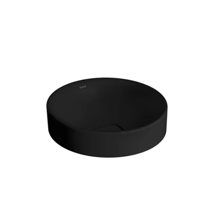 Vitra Metropole Çanak Lavabo Yuvarlak, 40x40 cm Armatür Deliksiz, Su Taşma Deliksiz, Mat Siyah - 7532B083-1398 - Çanak Lavabo