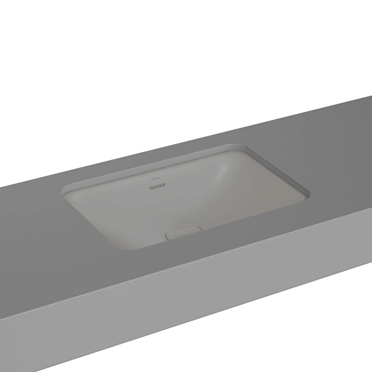 Vitra Metropole Tezgahaltı Lavabo Dikdörtgen, 60x40 cm Armatür Deliksiz, Su Taşma Delikli, Mat Taş Gri Vitra Metropole Tezgahaltı Lavabo Dikdörtgen, 60x40 cm Armatür Deliksiz, Su Taşma Delikli, Mat Taş Gri - 7535B076-1082 - Tezgah Altı Hilton Lavabo