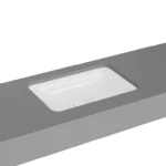 Vitra Metropole Tezgahaltı Lavabo Dikdörtgen, 60x40 cm Armatür Deliksiz, Su Taşma Deliksiz, Beyaz - 7535B003-1083 - Tezgah Altı Hilton Lavabo