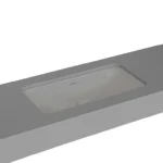 Vitra Metropole Tezgahaltı Lavabo Dikdörtgen, 80x40 cm Armatür Deliksiz, Su Taşma Delikli, Mat Taş Gri - 7536B076-1082 - Tezgah Altı Hilton Lavabo