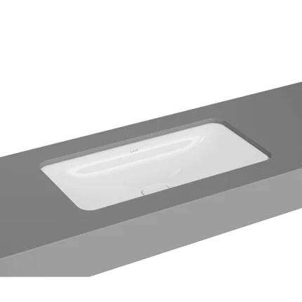 Vitra Metropole Tezgahaltı Lavabo Dikdörtgen, 80x40 cm Armatür Deliksiz, Su Taşma Deliksiz, Beyaz - 7536B003-1083 - Tezgah Altı Hilton Lavabo