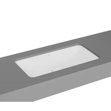 Vitra Metropole Tezgahaltı Lavabo Dikdörtgen, 80x40 cm Armatür Deliksiz, Su Taşma Deliksiz, Mat Beyaz - 7536B001-1083 - Tezgah Altı Hilton Lavabo