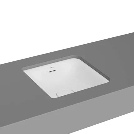 Vitra Metropole Tezgahaltı Lavabo Kare, 40x40 cm Armatür Deliksiz, Su Taşma Delikli, Mat Beyaz - 7533B001-1082 - Tezgah Altı Hilton Lavabo