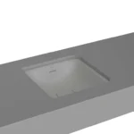 Vitra Metropole Tezgahaltı Lavabo Kare, 40x40 cm Armatür Deliksiz, Su Taşma Delikli, Mat Taş Gri - 7533B076-1082 - Tezgah Altı Hilton Lavabo