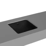 Vitra Metropole Tezgahaltı Lavabo Kare, 40x40 cm Armatür Deliksiz, Su Taşma Delikli, Taupe - 7533B020-1082 - Tezgah Altı Hilton Lavabo