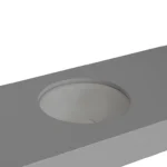 Vitra Metropole Tezgahaltı Lavabo Yuvarlak, 40x40 cm Armatür Deliksiz, Su Taşma Deliksiz, Mat Taş Gri - 7532B076-1083 - Tezgah Altı Hilton Lavabo