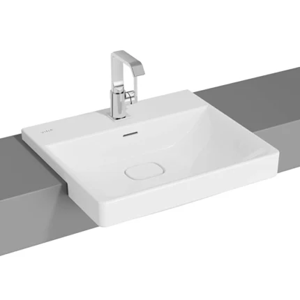 Vitra Metropole Yarım Tezgah Lavabo 55x47 cm Tek Armatür Delikli, Su Taşma Delikli, Beyaz - 7531B003-0001 - Yarım Tezgah Lavabo