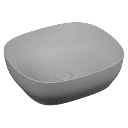 Vitra Outline Çanak Lavabo Dikdörtgen, 45x41 cm Armatür Deliksiz, Su Taşma Deliksiz, Clean, Mat Taş Gri - 5994B476-0016 - Çanak Lavabo