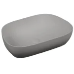 Vitra Outline Çanak Lavabo Tv Şekilli, 60x41 cm Armatür Deliksiz, Su Taşma Deliksiz, Clean, Mat Taş Gri - 5993B476-0016 - Çanak Lavabo