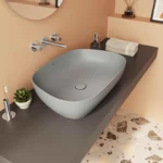 Vitra Outline Çanak Lavabo Tv Şekilli, 60x41 cm Armatür Deliksiz, Su Taşma Deliksiz, Clean, Mat Taş Gri - 5993B476-0016 - Çanak Lavabo - 7