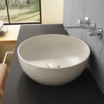 Vitra Outline Recycled Çanak Lavabo Oval, 60x41 cm Armatür Deliksiz, Su Taşma Deliksiz, Mat Bej - 7995B066-0016 - Çanak Lavabo - 2