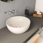 Vitra Outline Recycled Çanak Lavabo Yuvarlak, 41x41 cm Armatür Deliksiz, Su Taşma Deliksiz, Mat Bej - 7992B066-0016 - Çanak Lavabo - 3