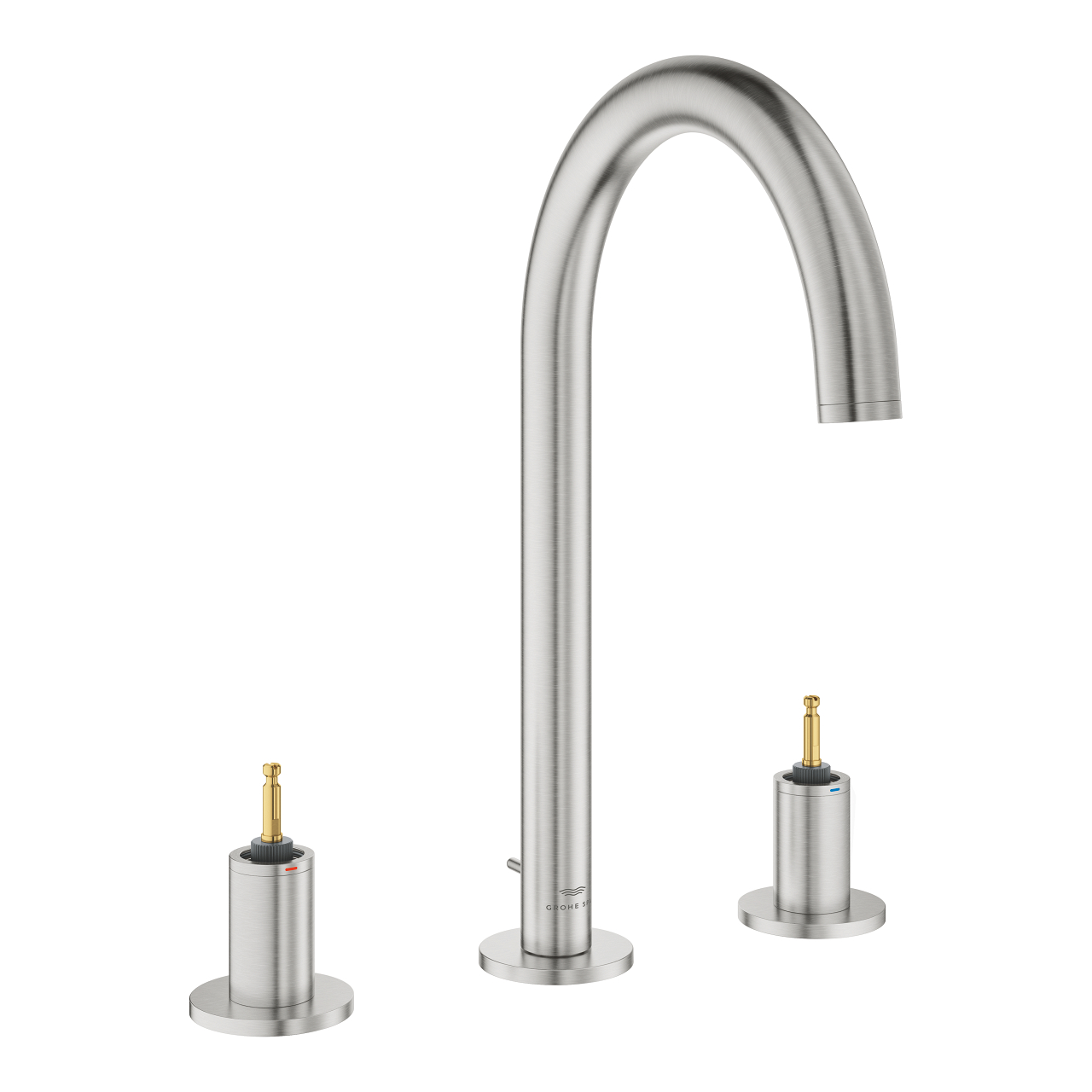 20593DC0 Grohe Atrio Private Collection 3 Delikli Lavabo Bataryası L-Boyut, Paslanmaz Çelik - Görsel 1