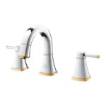 Grohe Grandera 3 Delikli Lavabo Bataryası 1/2″ M-Boyut, Krom/Altın - 20624IG0 - Üç Delikli Lavabo Bataryası - 1
