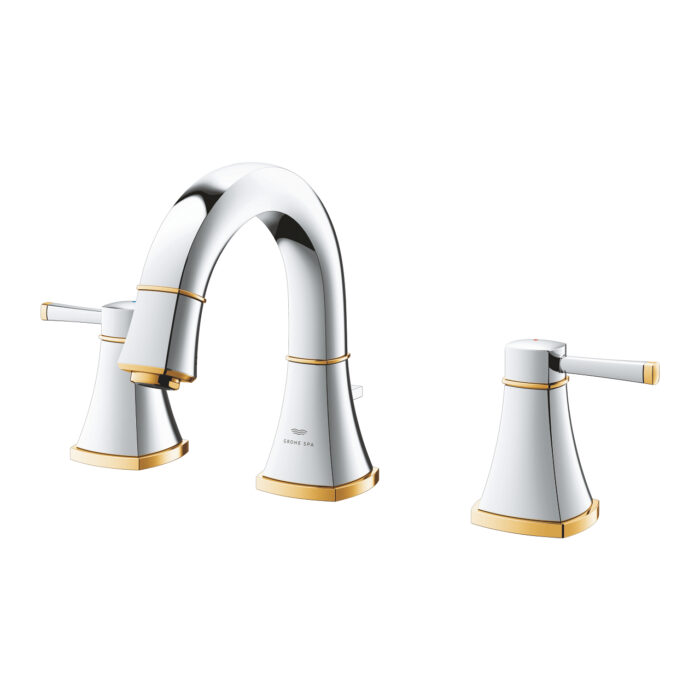 Grohe Grandera 3 Delikli Lavabo Bataryası 1/2″ M-Boyut, Krom/Altın - 20624IG0 - Üç Delikli Lavabo Bataryası - 1