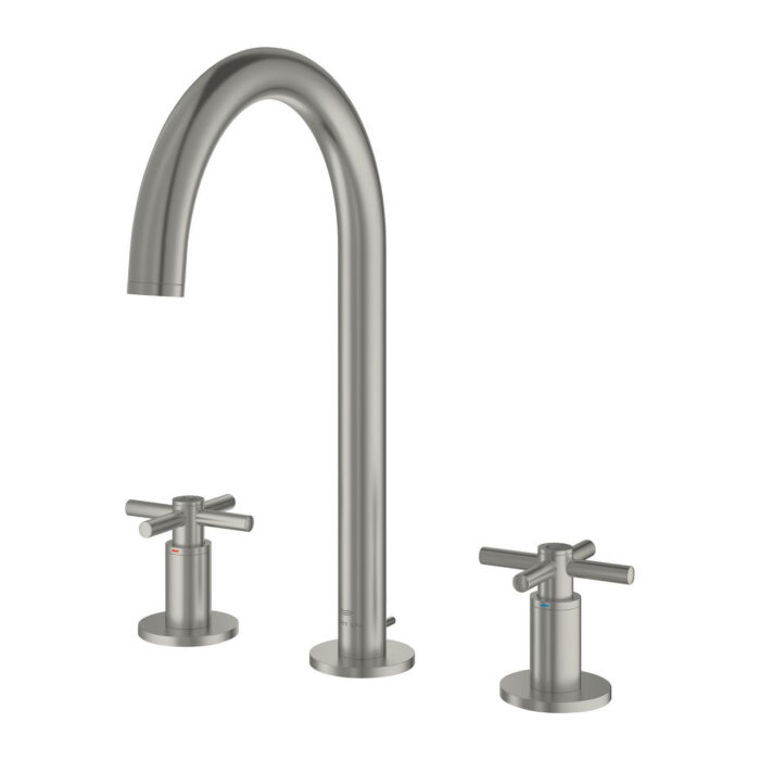 Grohe Atrio 3 Delikli Lavabo Bataryası L-Boyut, Satin Steel - Görsel 2