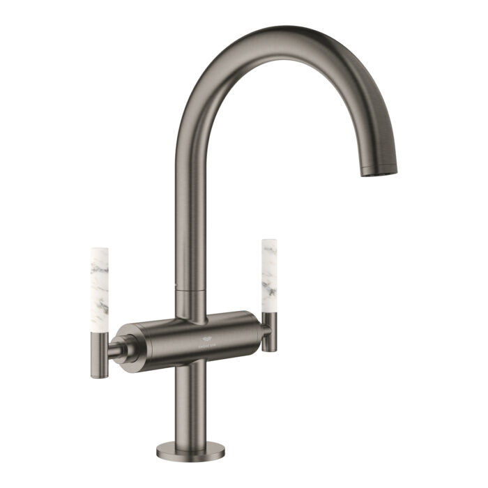 Grohe Atrio Private Collection Tek Delikli Lavabo Bataryası 1/2″ L-Boyut, Brushed Hard Graphite - Görsel 11